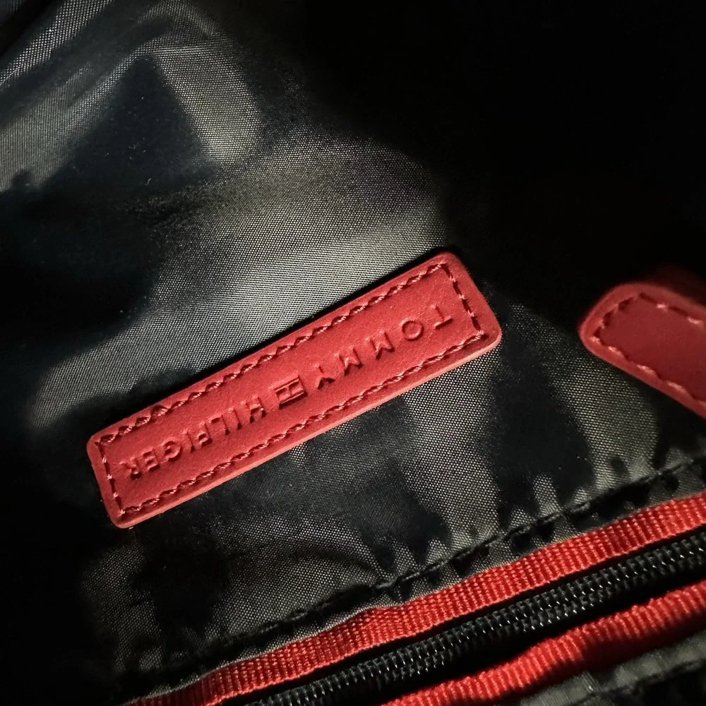 Quilted Tommy Hilfiger Cross Body Bag Red White‎ Navy
